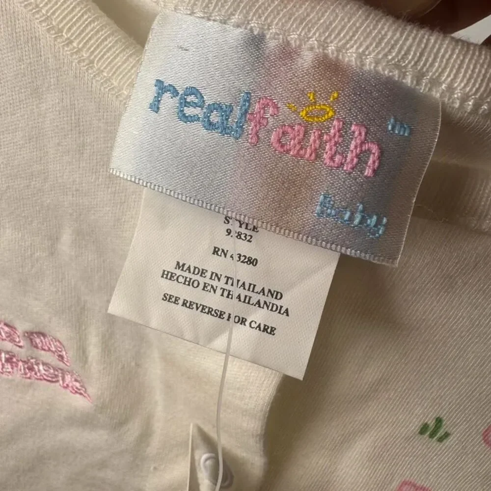 Real Faith Baby Girls 6-9 Months Top Pants Hat Booties 4 Piece Set Coquette